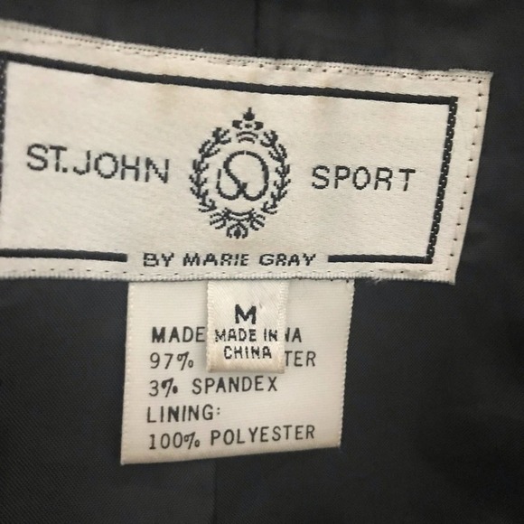 St John Sport Black Quilted Embellished Jacket - Picture 5 of 6